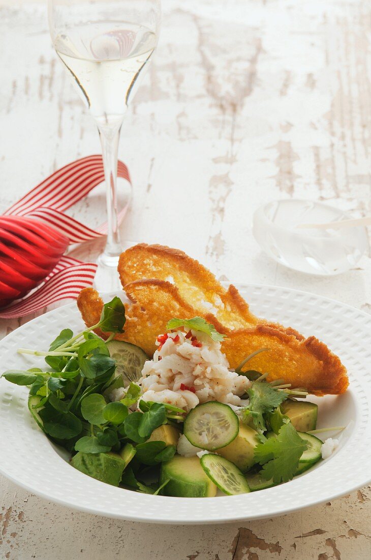 Krabben-Avocado-Salat zu Weihnachten