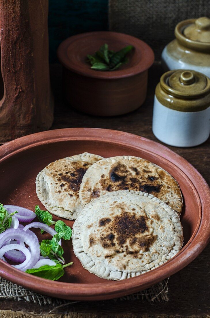 Cauliflower paratha (unleavened bread) from India