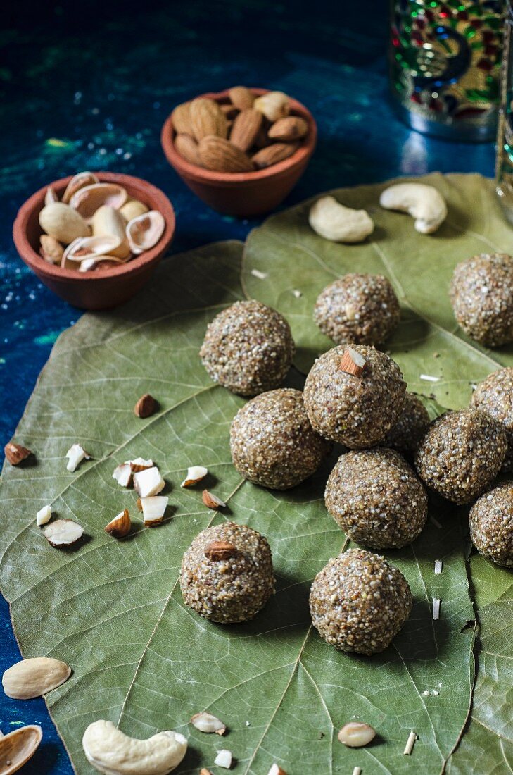 Millet ladoo with nuts (India)