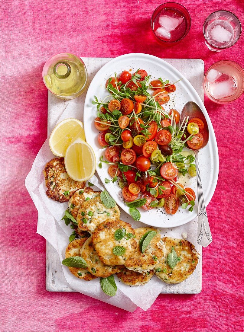 Ricotta and pea fritters