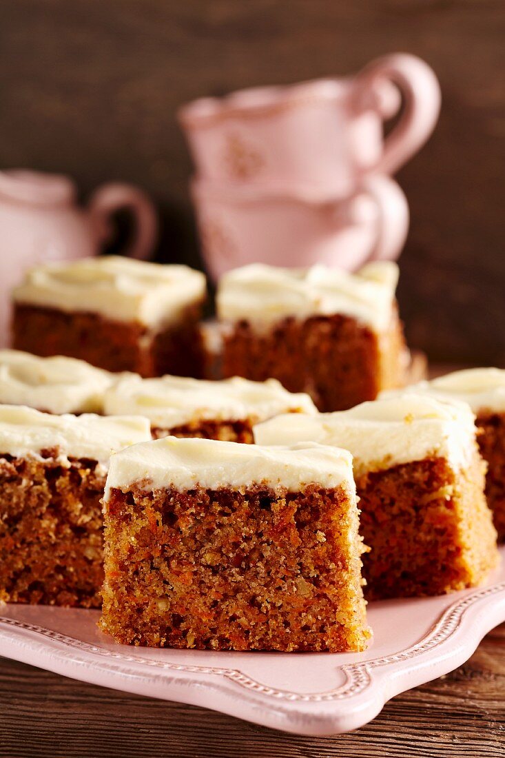 Carrot cake tray bake with cream cheese frosting
