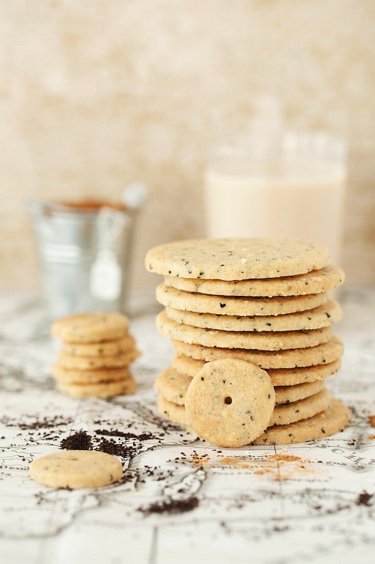 A stack of chai tea biscuits