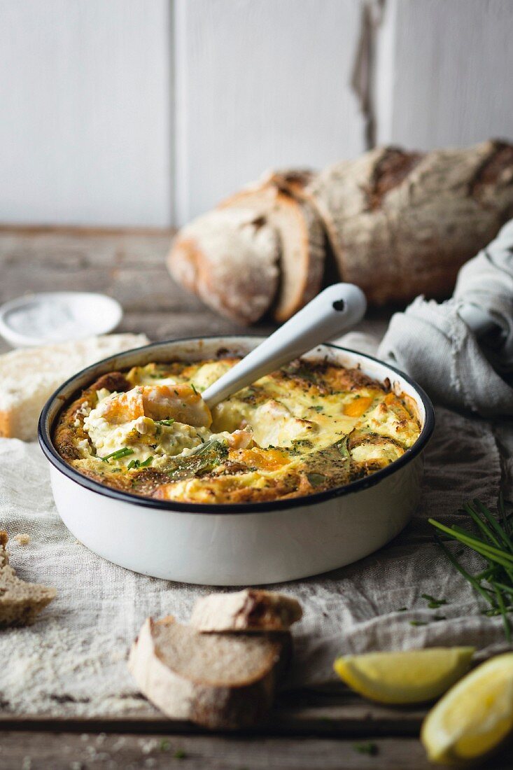 A frittata with smoked haddock