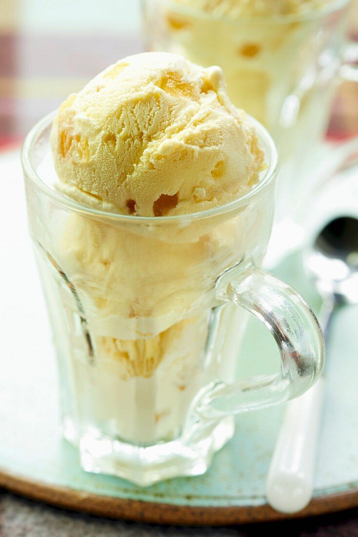 Vanilla ice cream with ginger