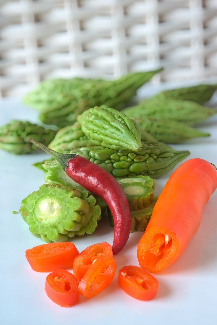 Chilli peppers and sour gourds