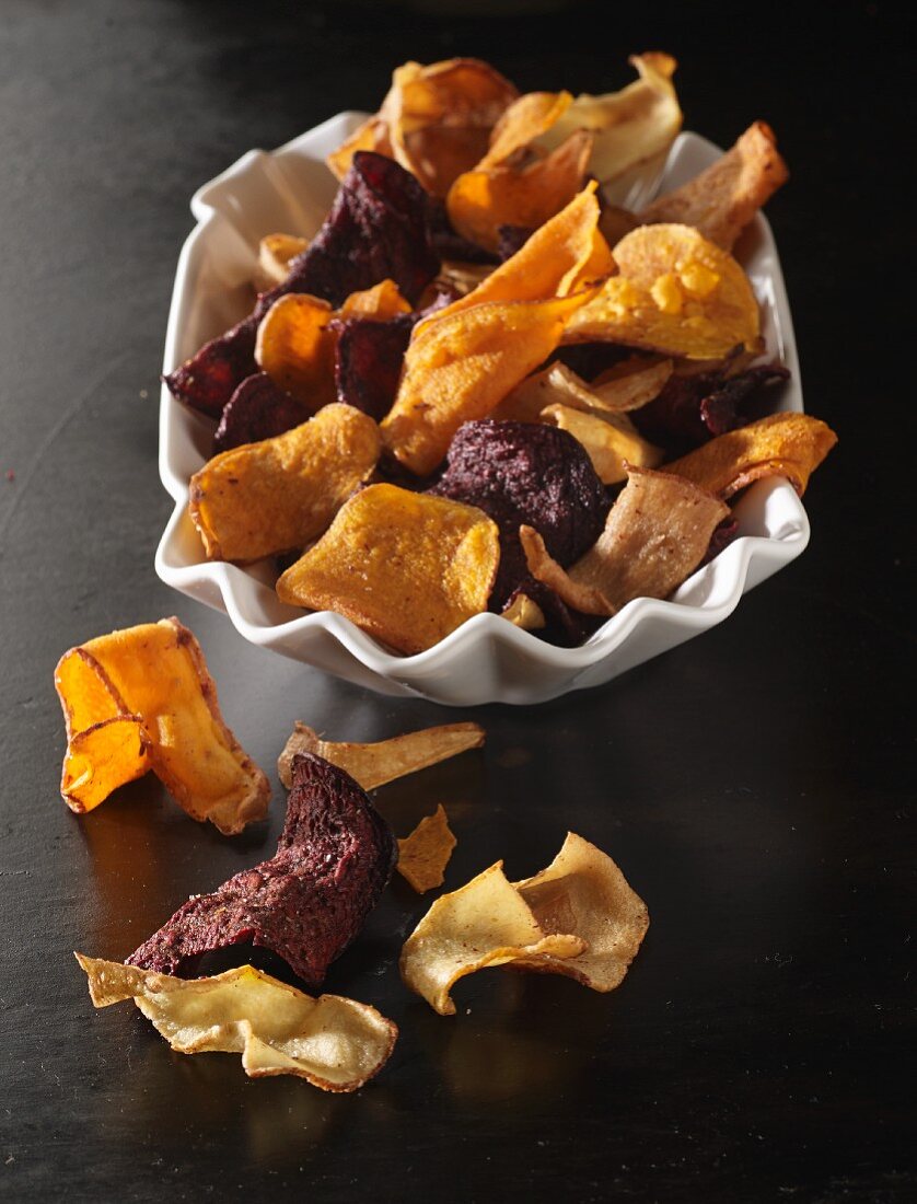 Colourful vegetable chips