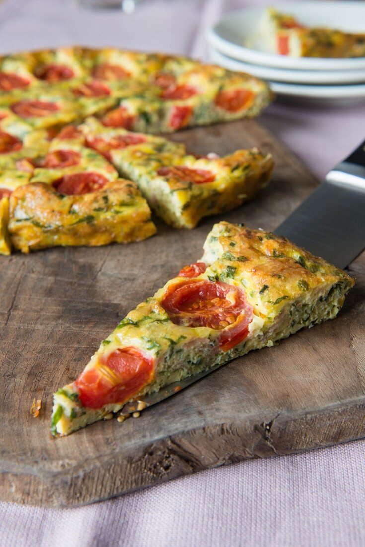 Frittata with tomatoes and herbs