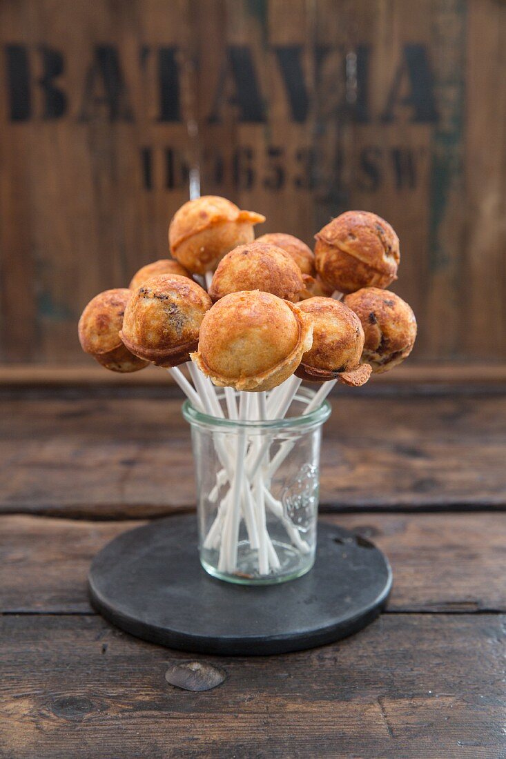 Cake pops in a glass