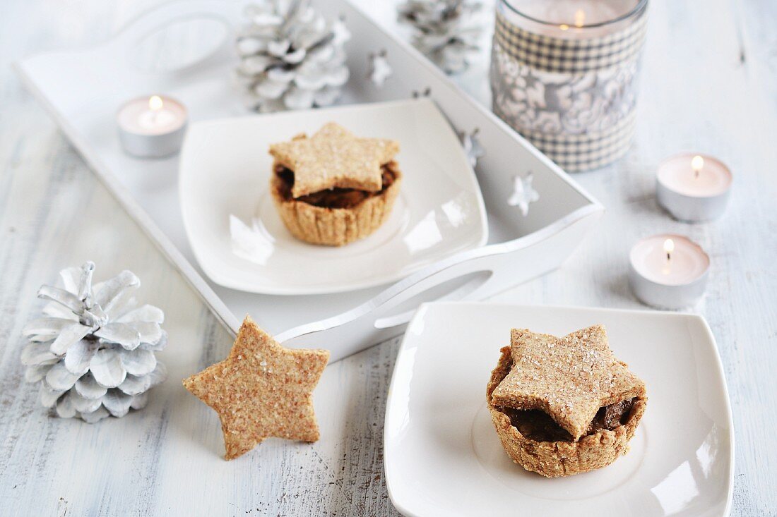 Small Christmas mushroom pies decorated with stars