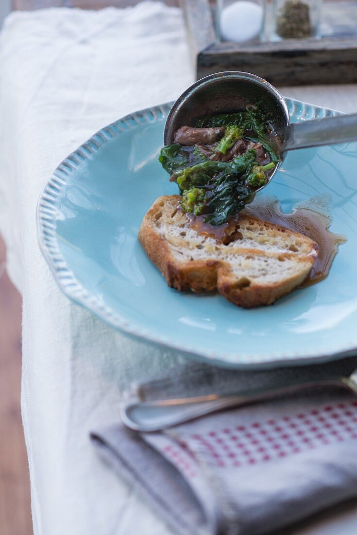 Coda in Brodo (ox tail soup, Italy) with bread