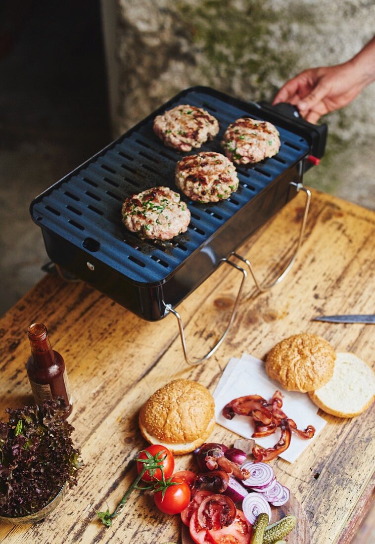 Grilled veal burgers
