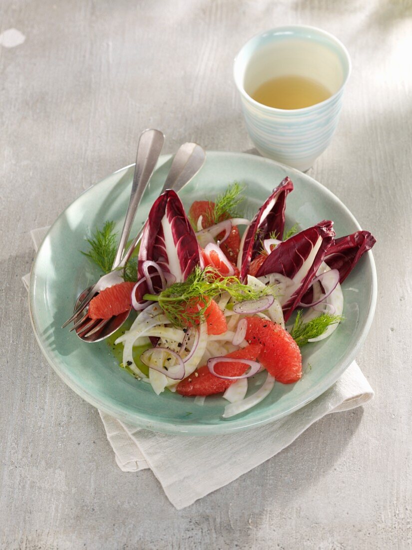 Fennel and grapefruit salad with trevisiano