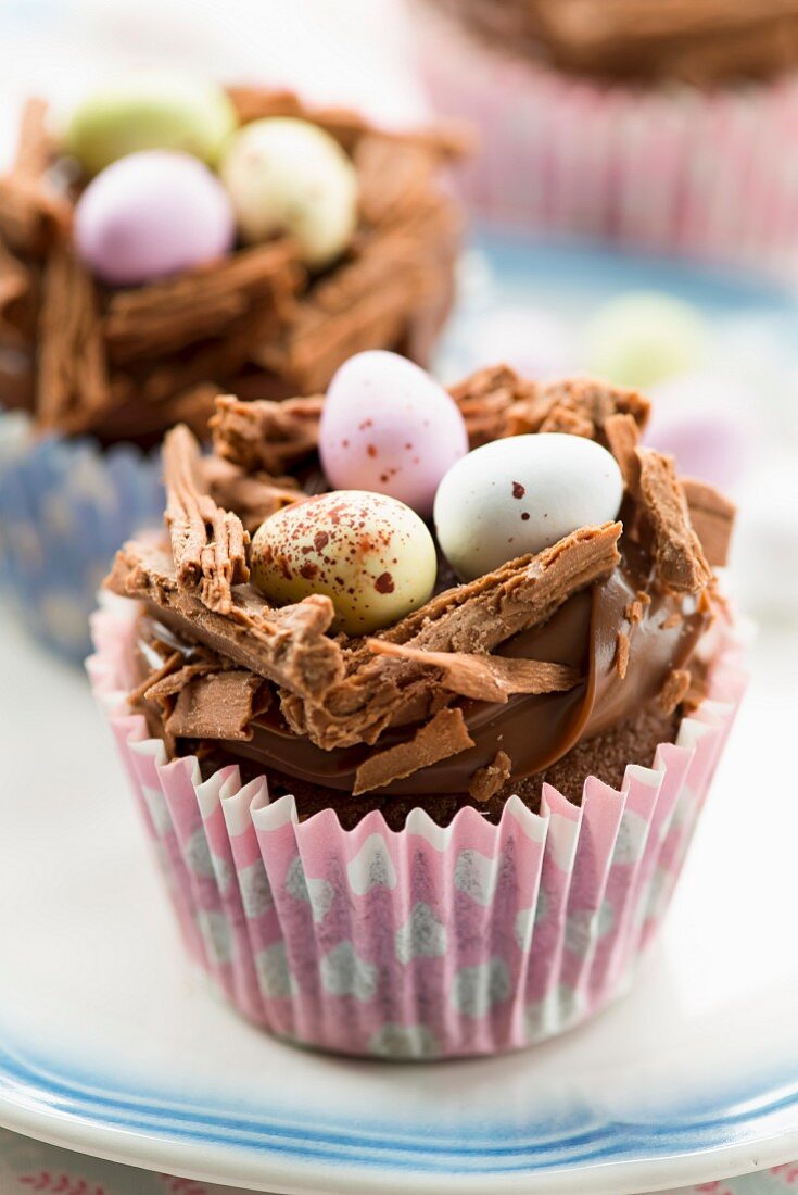 Easter nest cupcakes