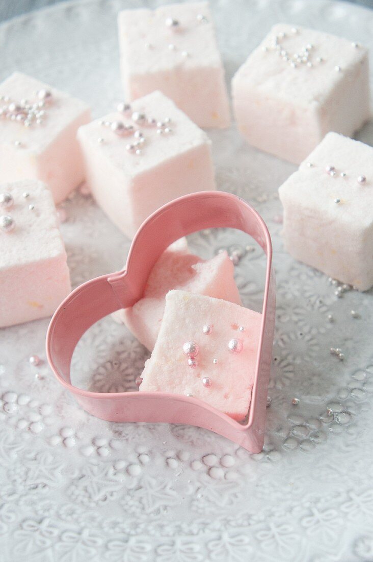 Marshmallows mit Zuckerperlen