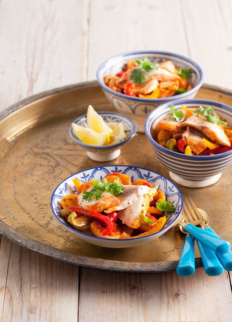 Fish tagine with peppers