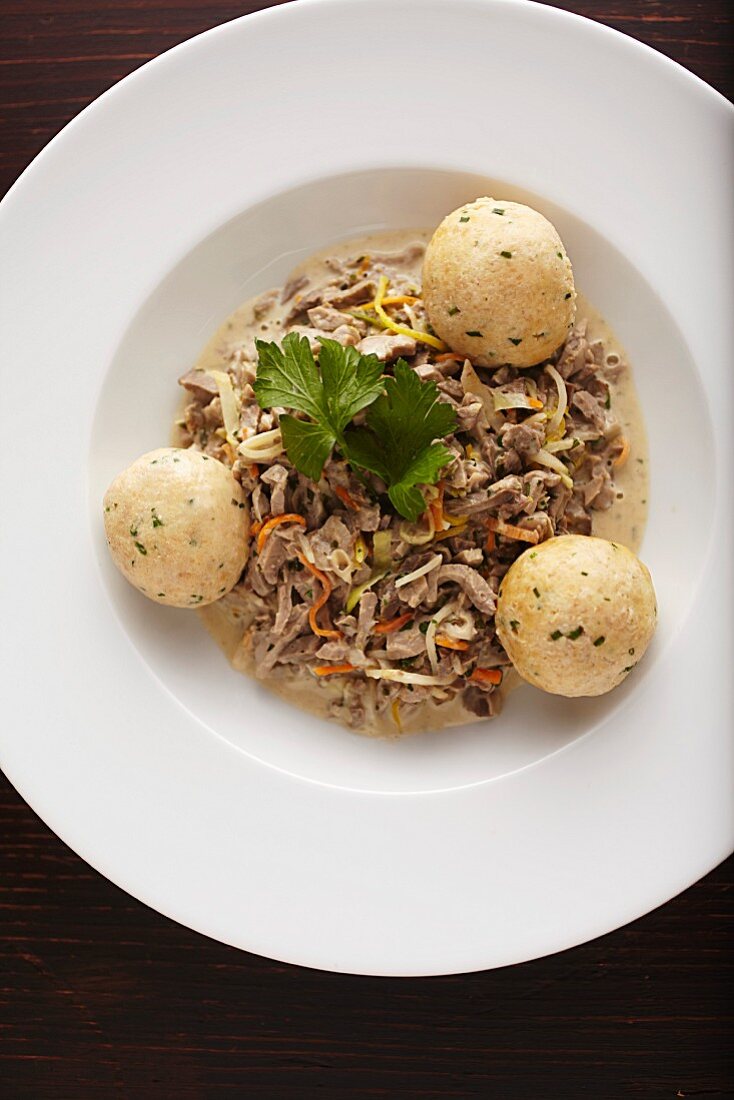 Riesling veal lungs with chive dumplings (Austria)