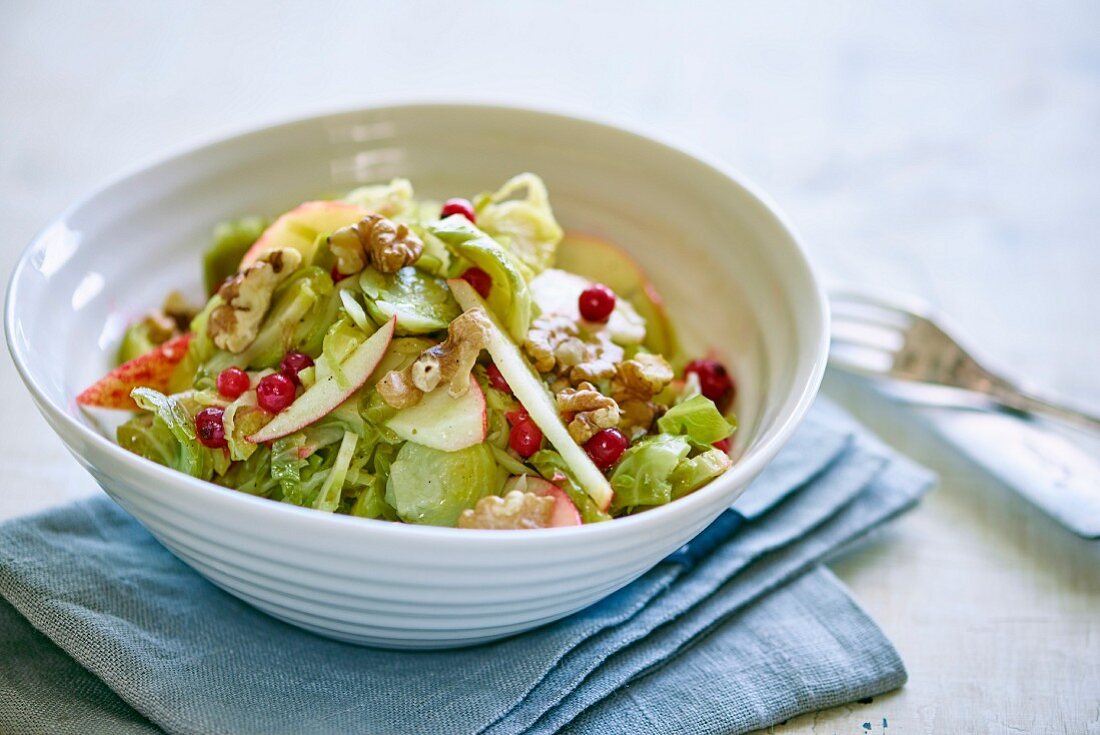 Brussels sprout salad with lingonberries