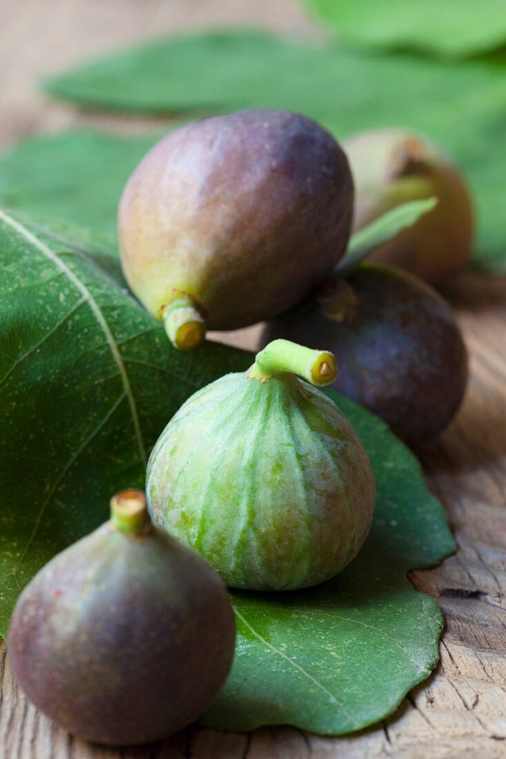 Fresh figs with leaves