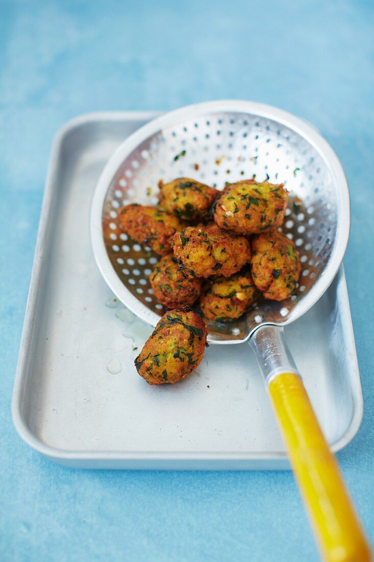 Indian panner croquettes with coriander