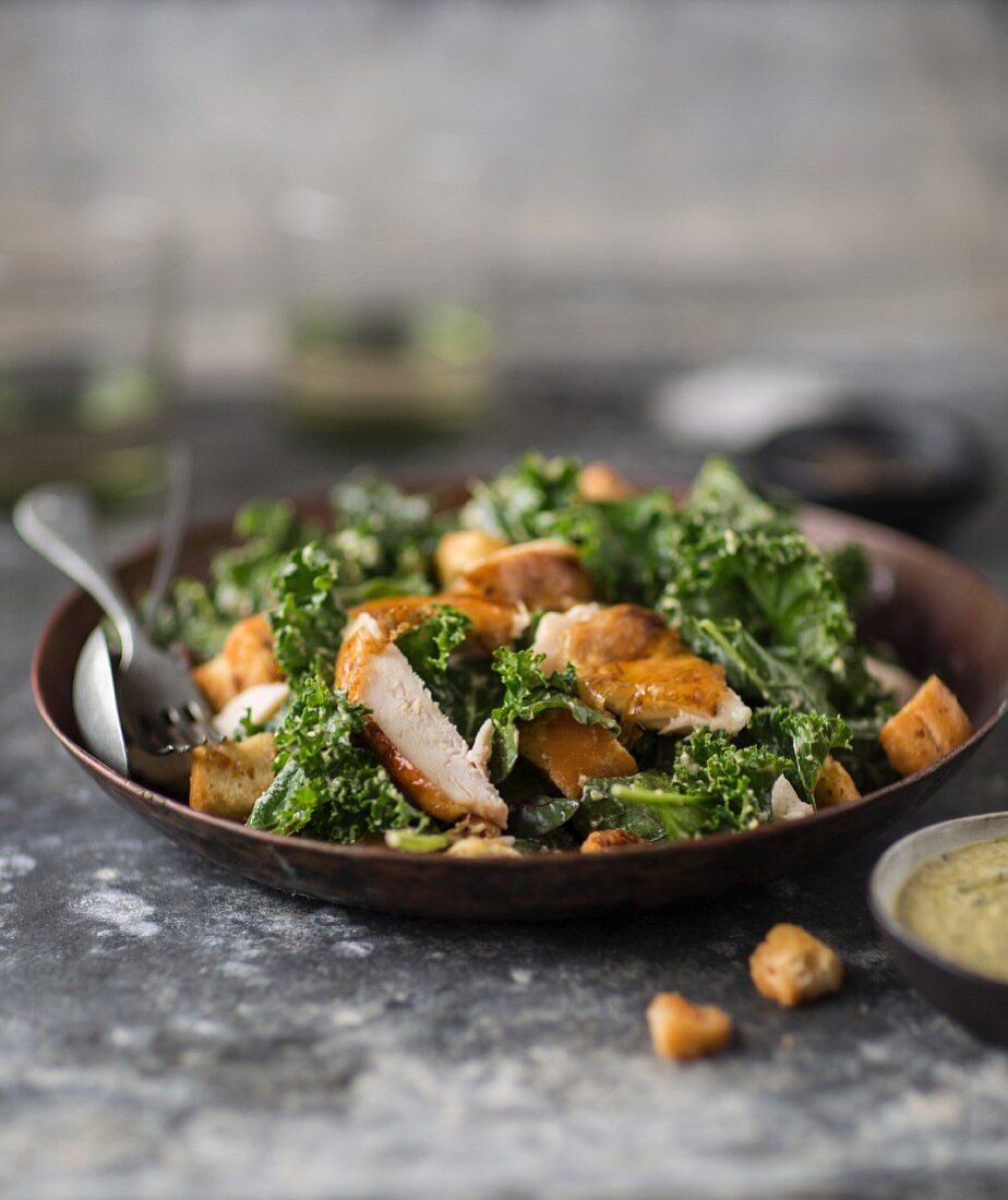 Caesar salad with kale