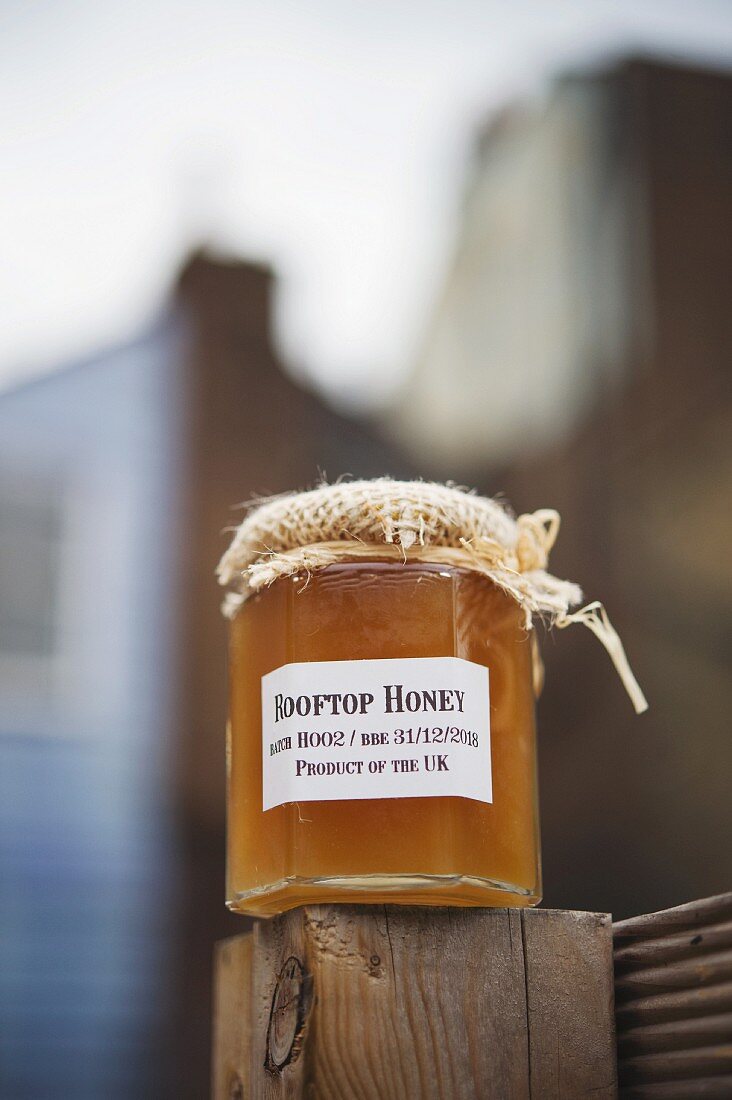Honig produziert auf dem Dach von The Dairy Restaurant, London, England