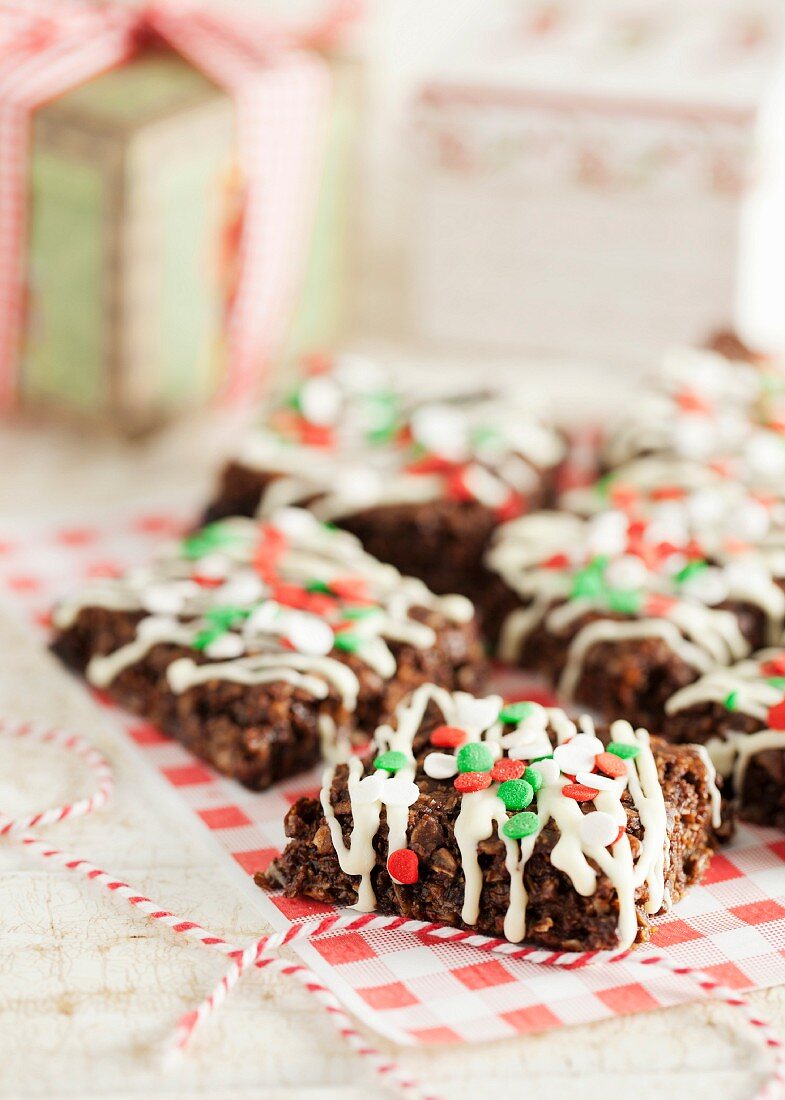 Christmas chocolate flapjacks