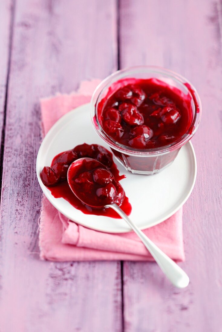 Homemade cherry jam