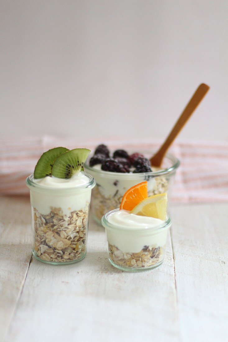 Muesli with yoghurt and fresh fruit