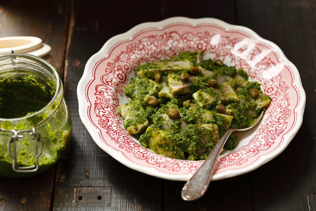 Herring with salsa verde