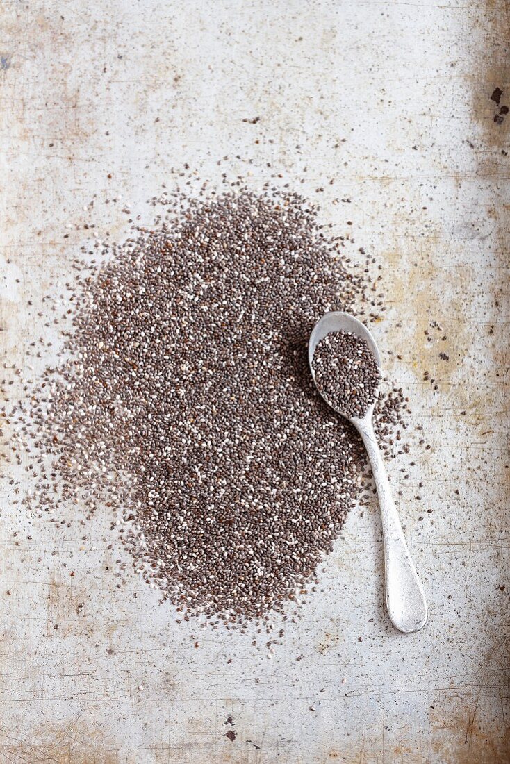 Chia seeds with a spoon