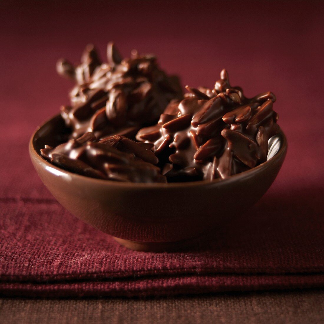 Slivered almonds covered in chocolate