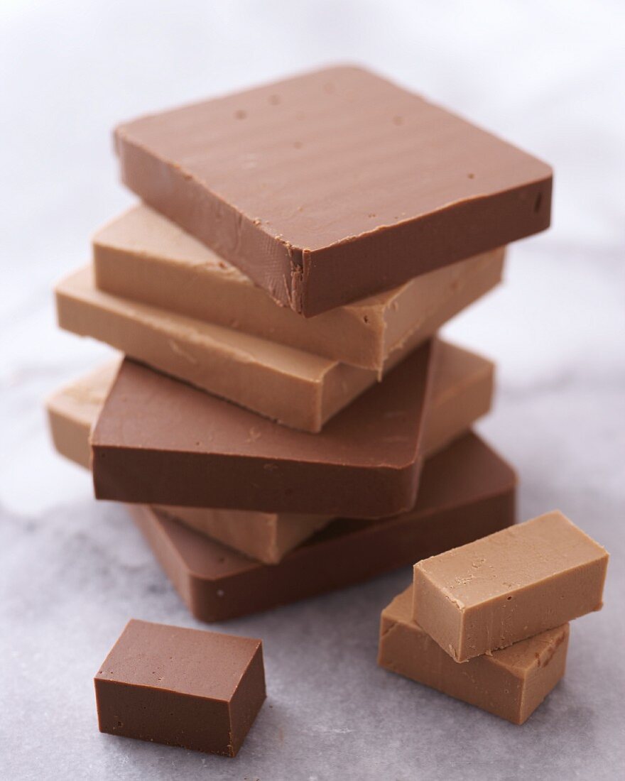 A stack of two types of nougat