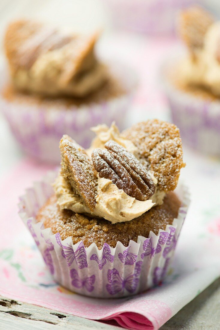 Kaffee-Pecannuss-Cupcakes