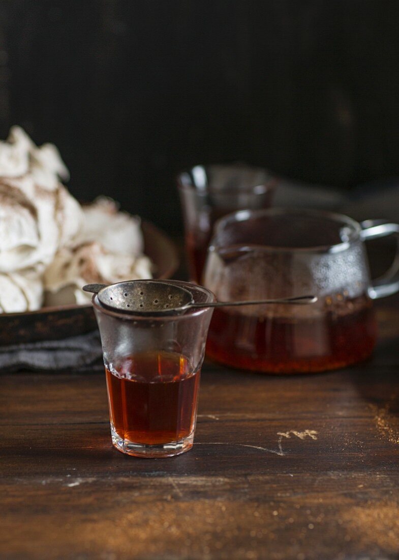 Rooibos tea in a tea glass