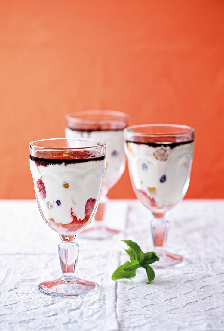 Berry desert with crème fraîche