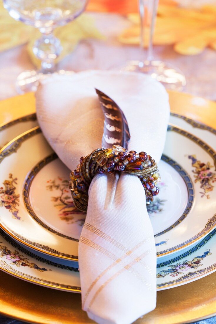 A festive place setting for Thanksgiving