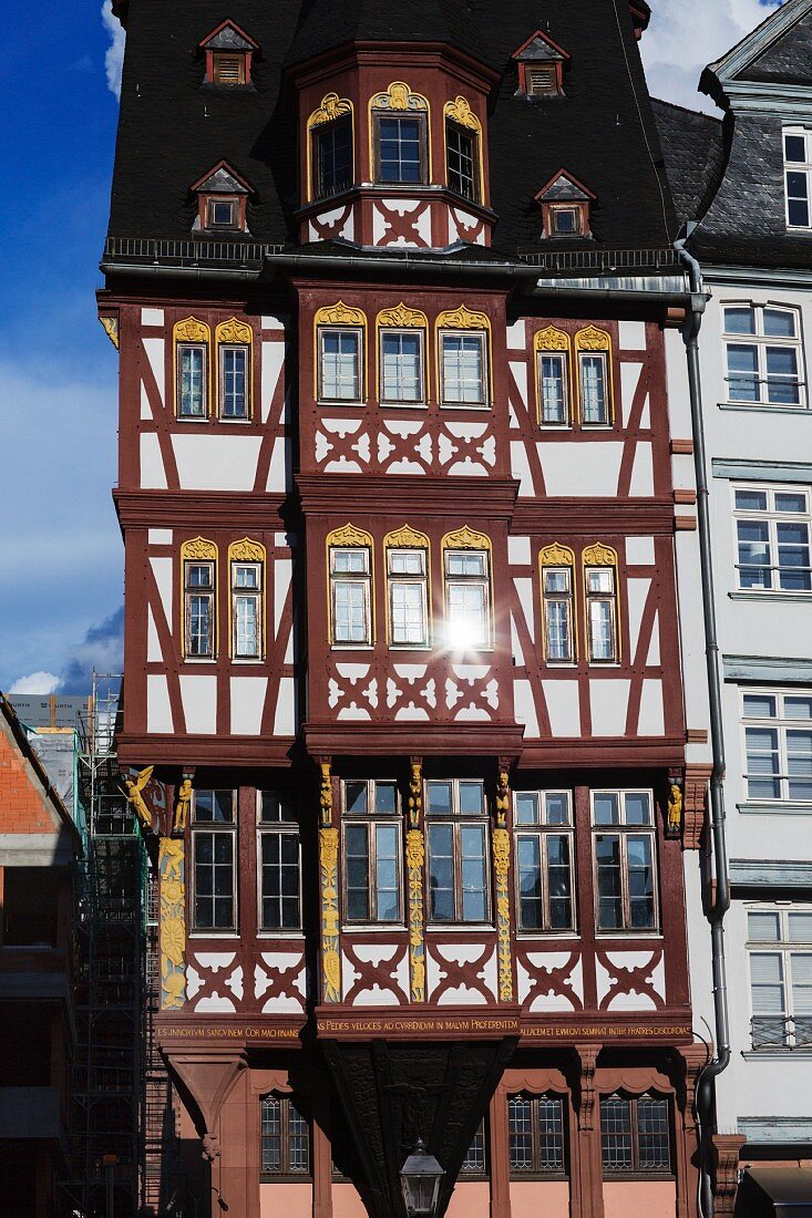 A halt-timbered house on Römerberg, Frankfurt am Main, Germany