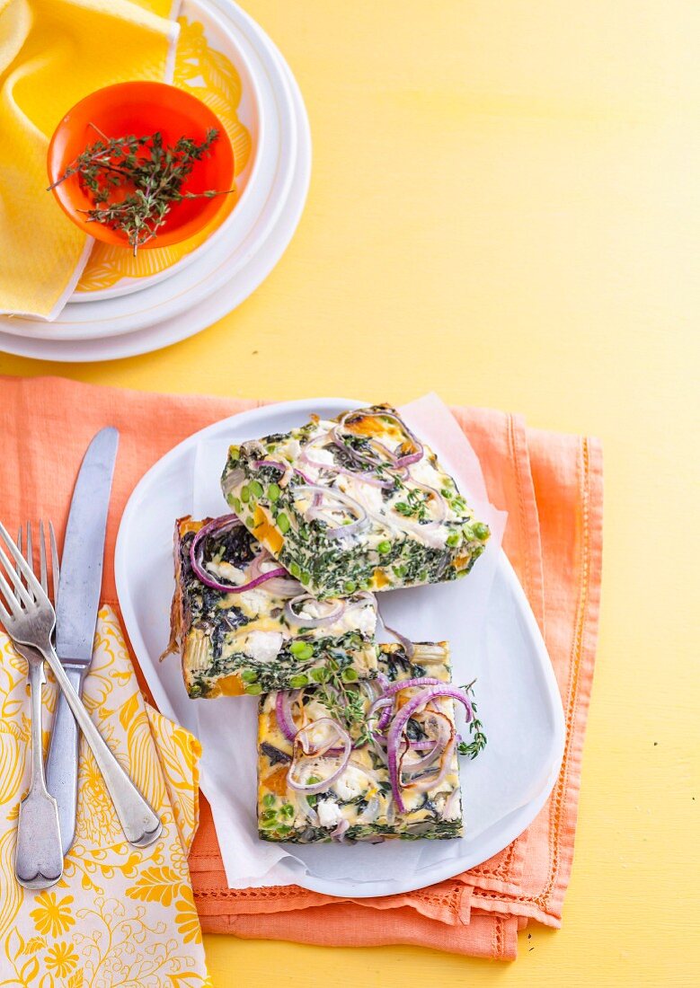 Kale, Pumpkin and Feta Slice