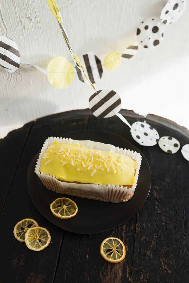 Lemon cake and homemade bunting