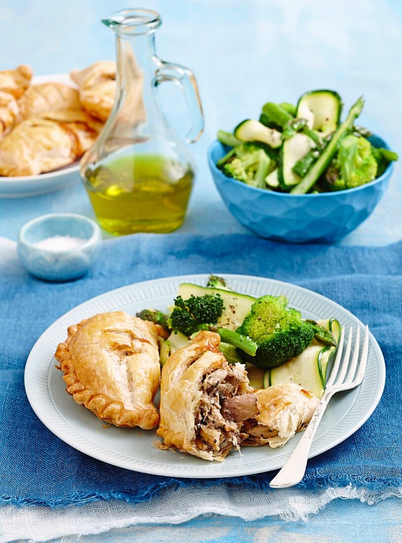 Chicken and mushroom pasties