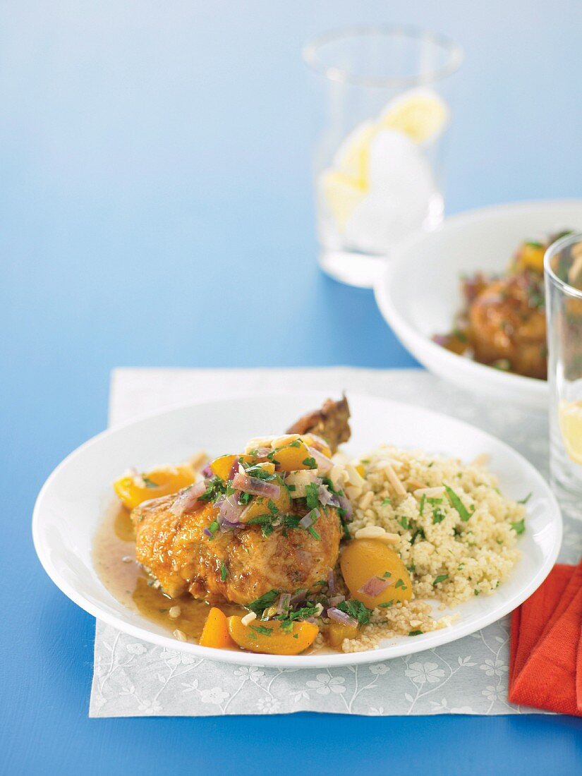 Clever chook - Apricot Chicken with Almond Couscous