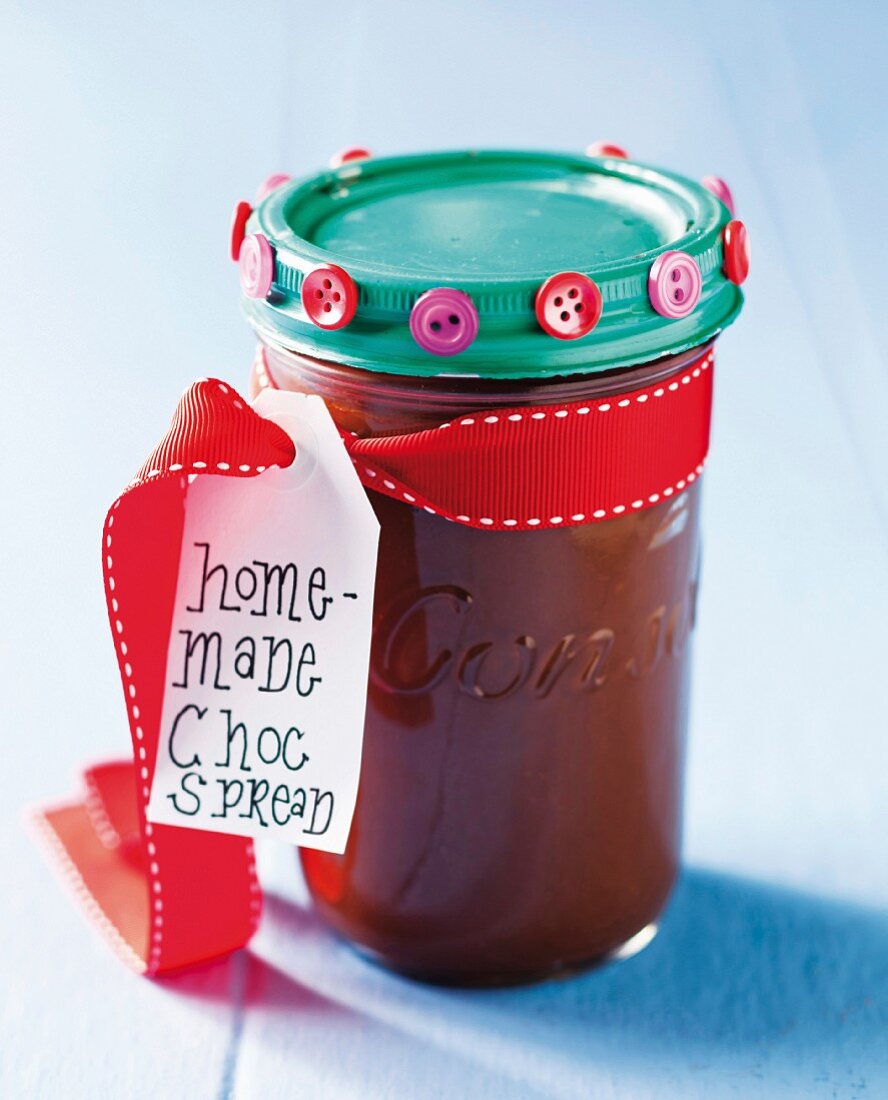 Homemade chocolate spread as a gift