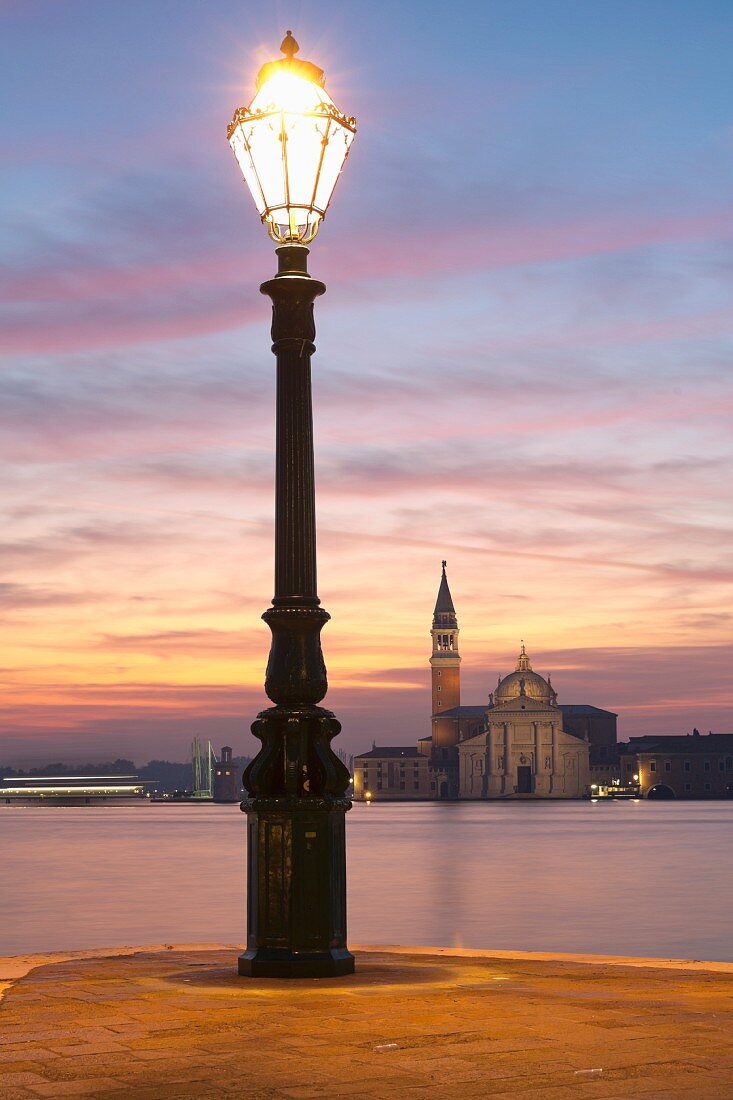 An evening view of the island of San Giorgio Maggiore, Venice, Italy