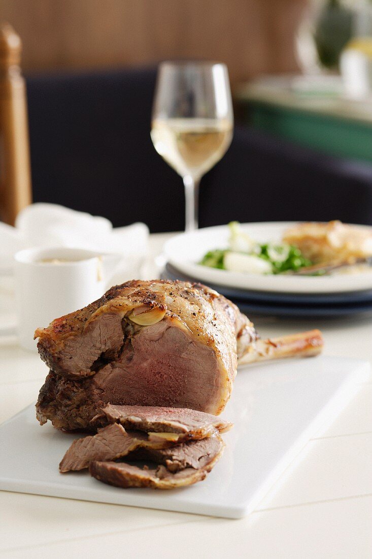 Roast Lamb with Onion Gravy