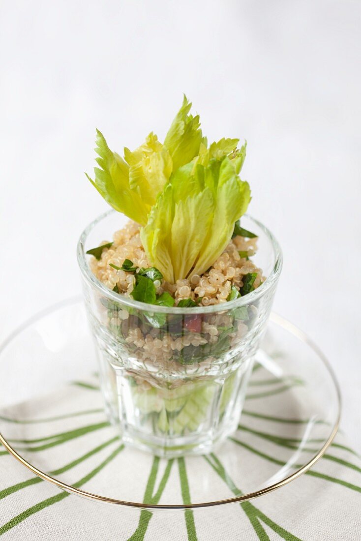 Quinoa salad with celery and tomatoes