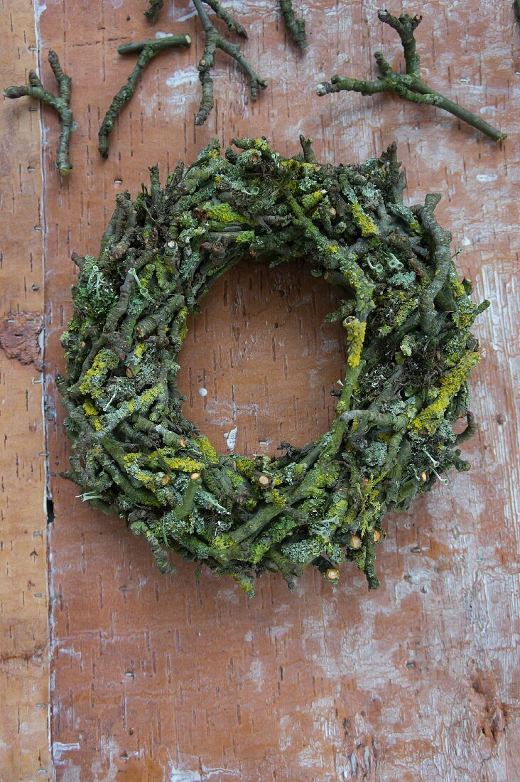 Wreath of apple-tree twigs