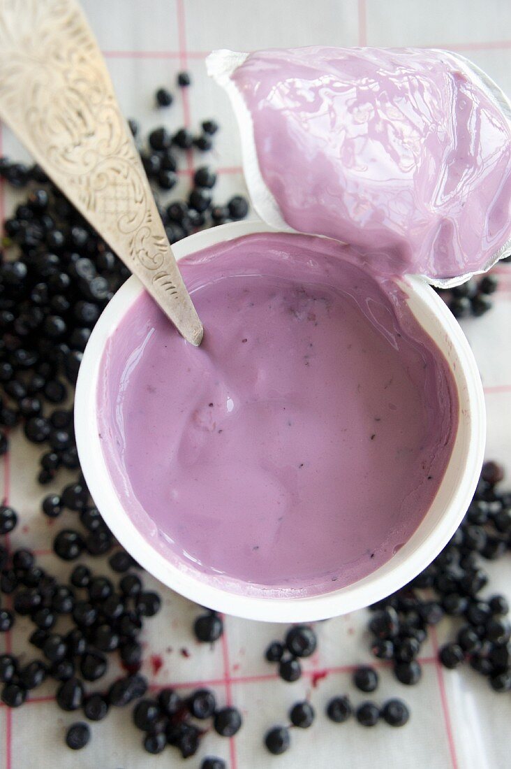 Wild blueberry yoghurt (seen from above)