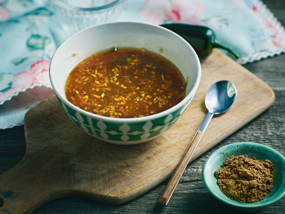 Sweet-and-sour chilli sauce with jalapeños