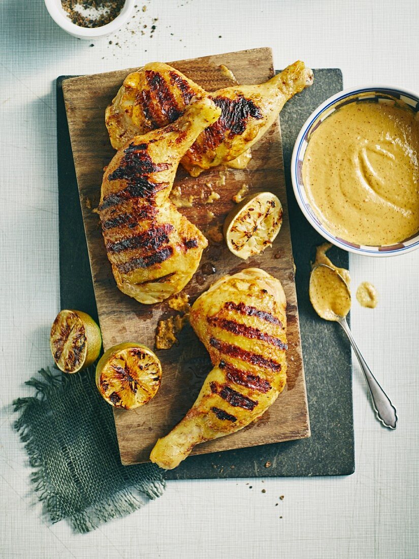 Grilled Creole-style chicken legs
