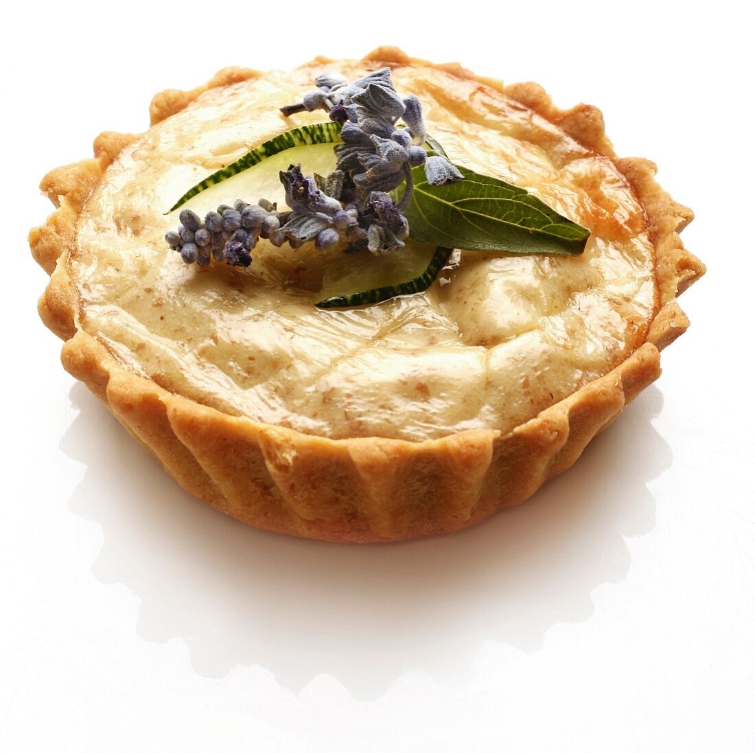 Vegetarian courgette and cheese tartlet